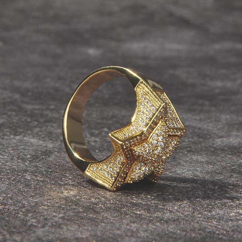 18k Gold Iced Out Star Ring Made For Street Luxury Energy - Image 4