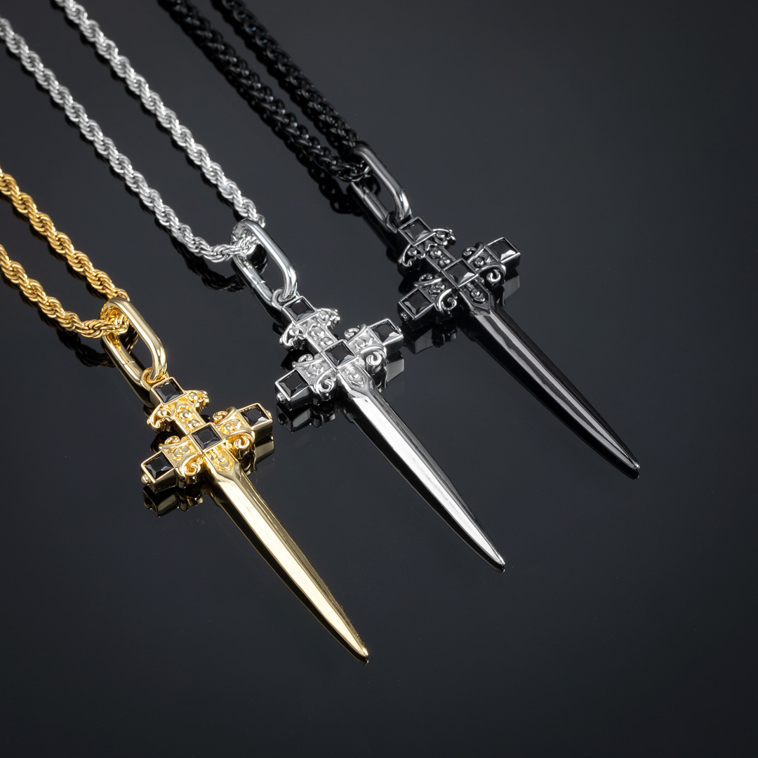 Iced Out Sword Convertible Earring Pendants Gold With Street Luxury Shine - Image 5