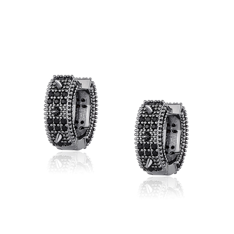 Iced Out Spiked Hoop Earrings Gold With Street Luxury Shine - Image 5