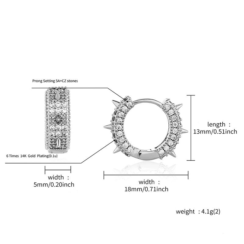Iced Out Spiked Hoop Earrings Gold With Street Luxury Shine - Image 8