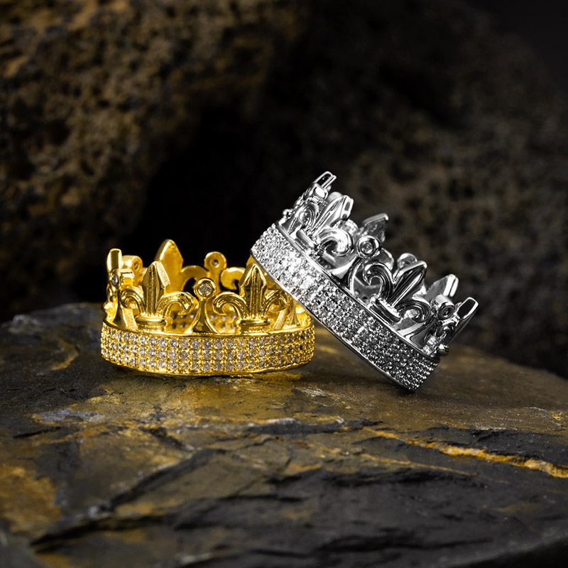 Iced Out King Crown Ring Gold Premium Look Without Heavy Price