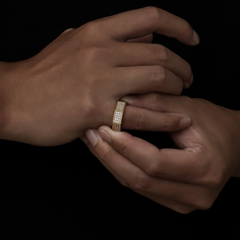 Iced Out Octagonal Ring Gold Premium Look Without Heavy Price - Image 4