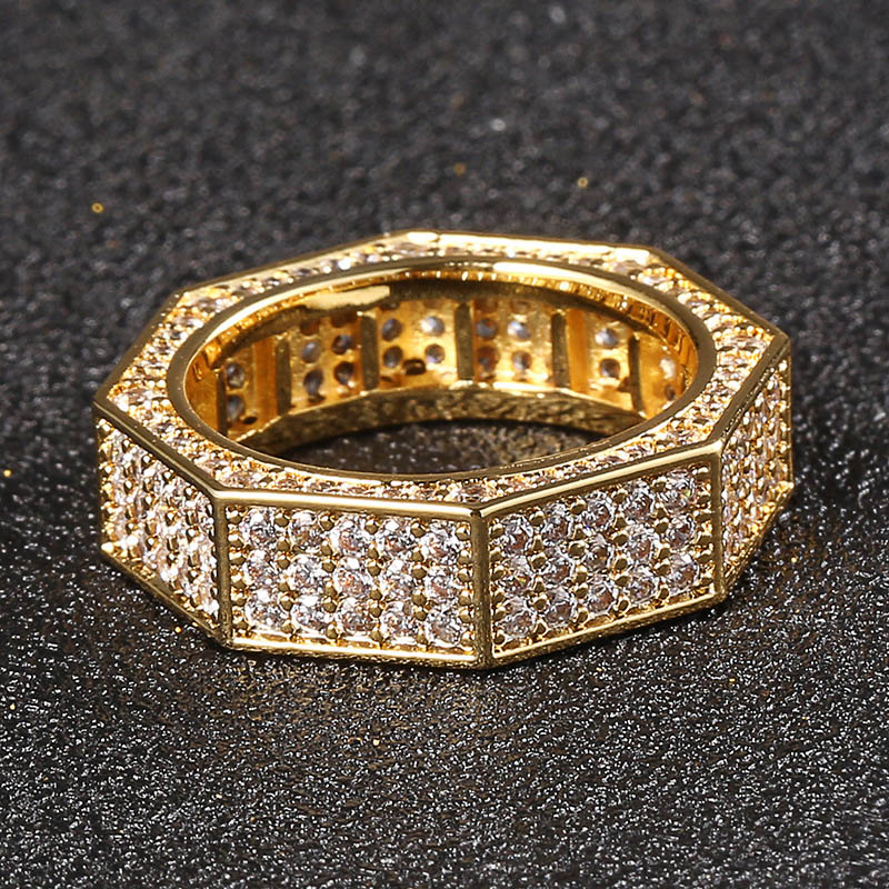 Iced Out Octagonal Ring Gold Premium Look Without Heavy Price - Image 5