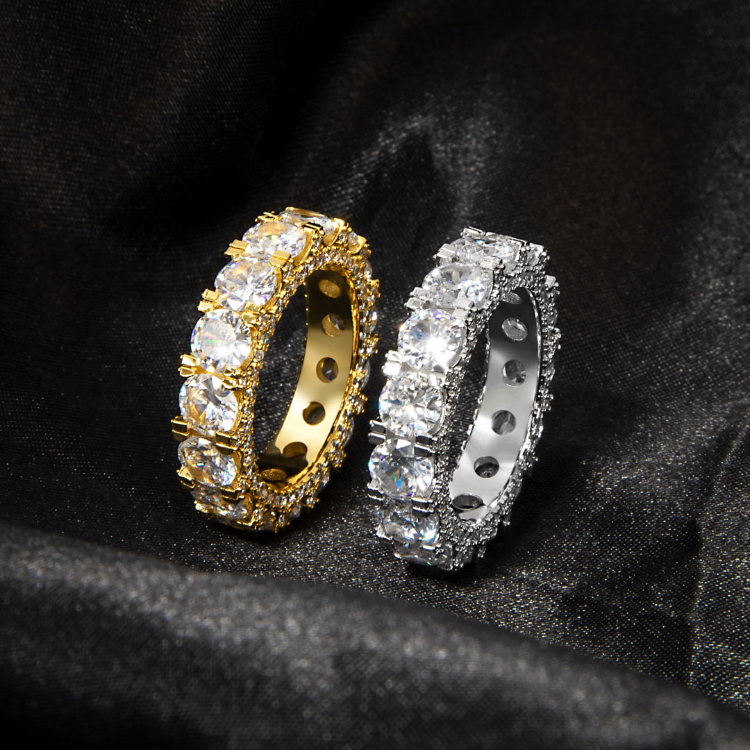 5mm Round Cut Micro Pave Band Bold Statement Style With Street Luxury