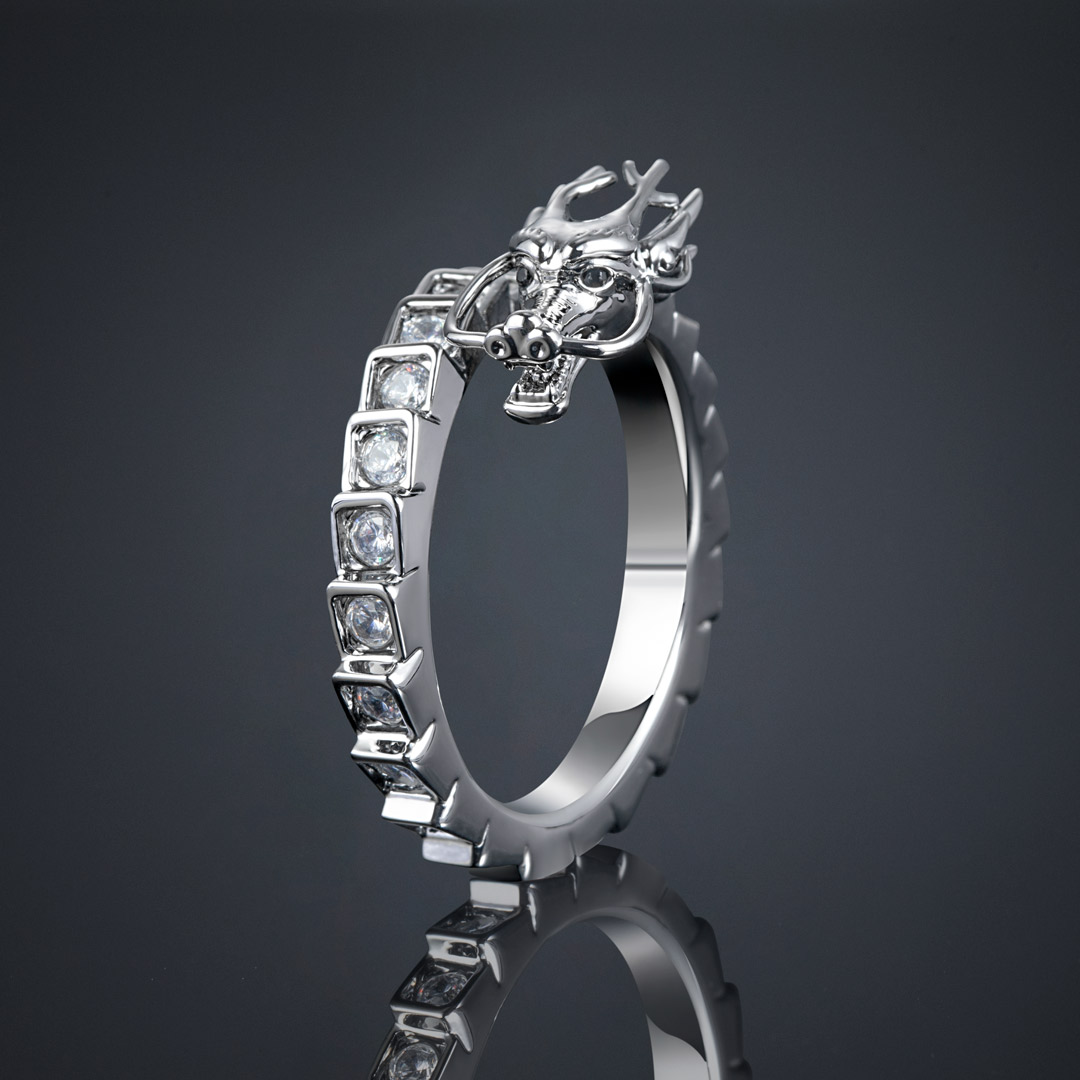 Iced Out Dragon Open Rings Gold With Street Luxury Shine - Image 4