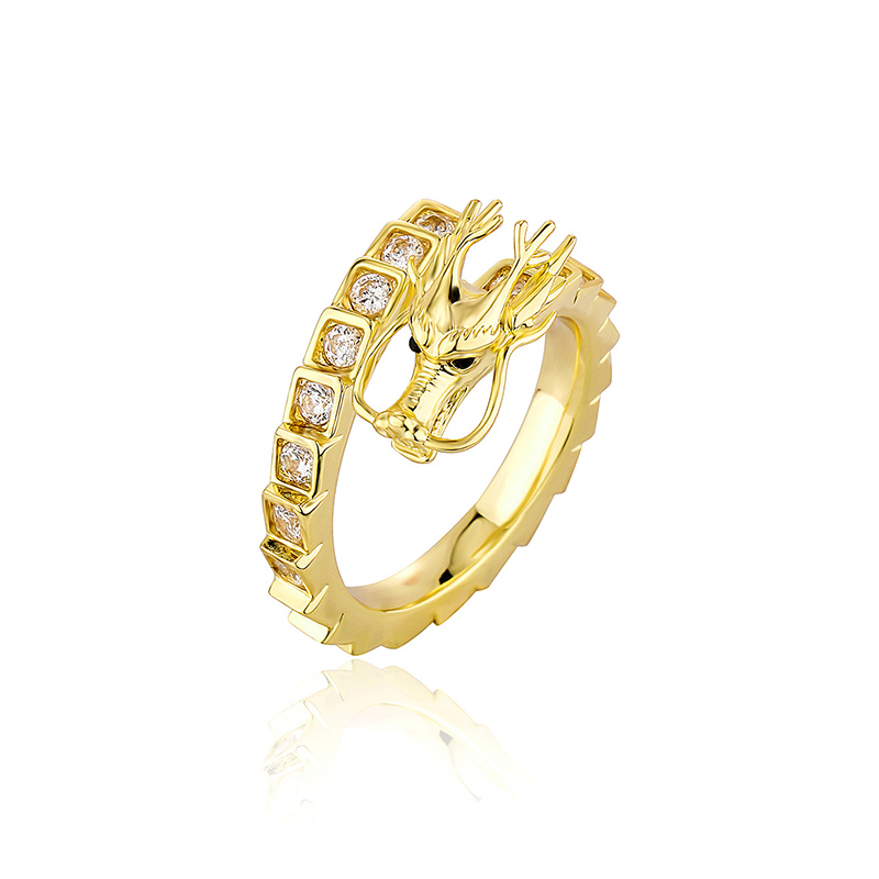 Iced Out Dragon Open Rings Gold With Street Luxury Shine - Image 5
