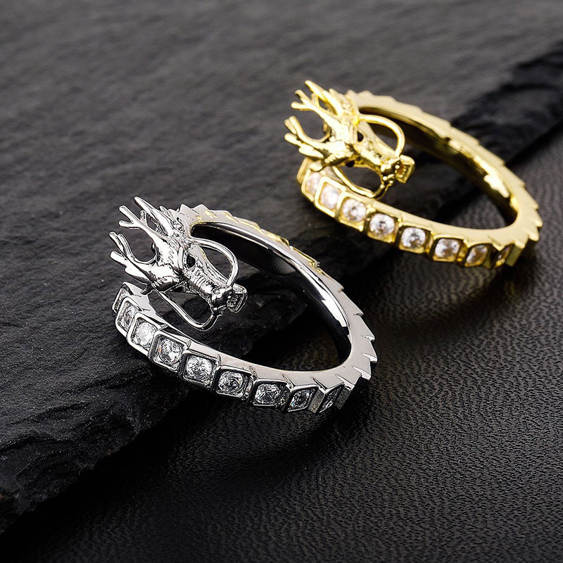 Iced Out Dragon Open Rings Gold With Street Luxury Shine - Image 6