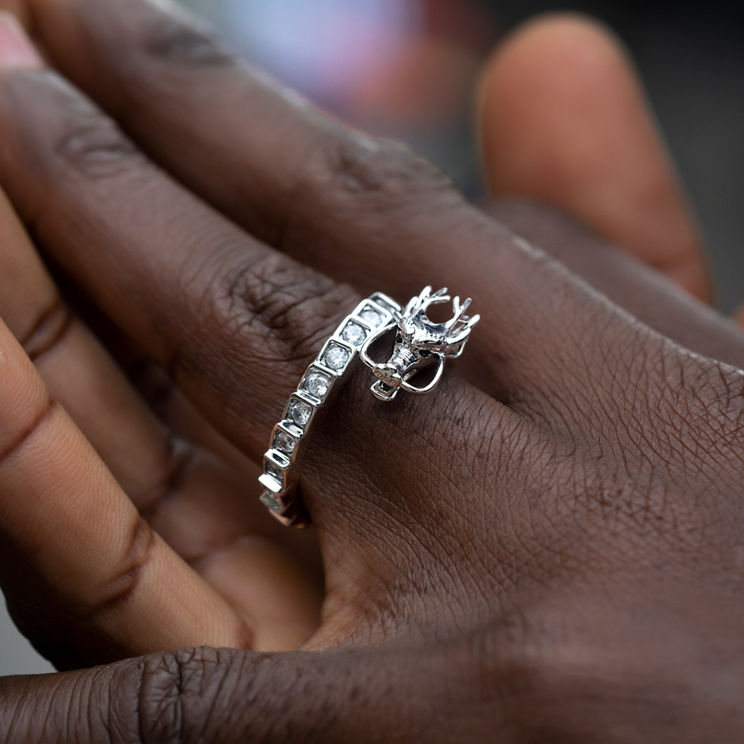 Iced Out Dragon Open Rings Gold With Street Luxury Shine