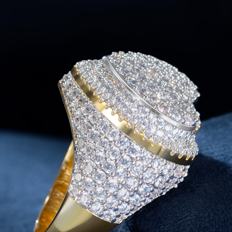 Iced Out Two-tone Heart Ring Gold With Street Luxury Shine - Image 3