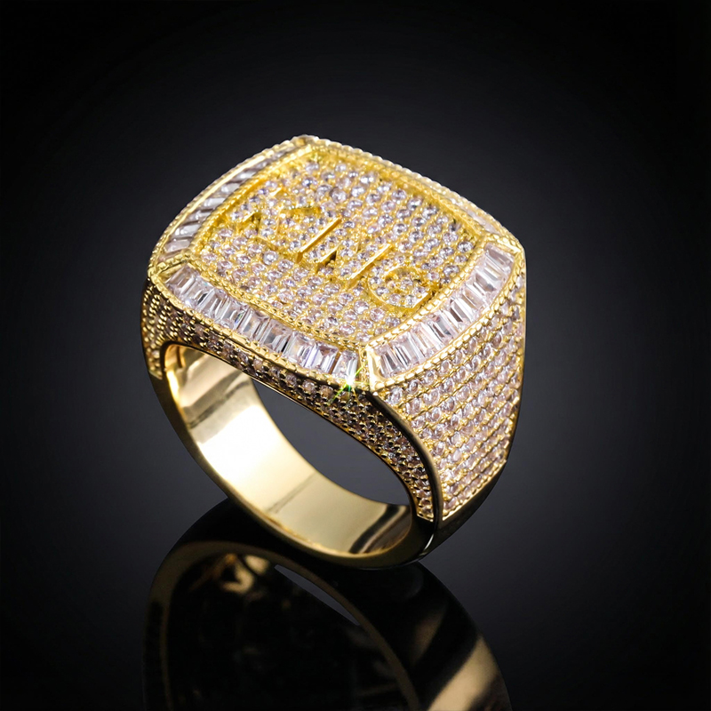 Iced Out 3d Custom Baguette Name Ring Gold With Street Luxury Shine - Image 5