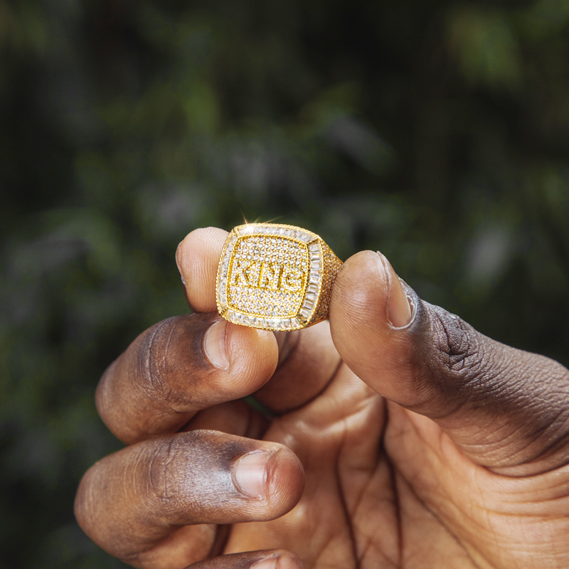 Iced Out 3d Custom Baguette Name Ring Gold With Street Luxury Shine - Image 7