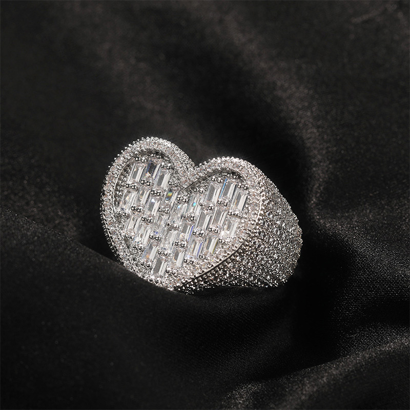 Heart-shaped Baguette Cut Ring Bold Statement Style With Street Luxury - Image 3
