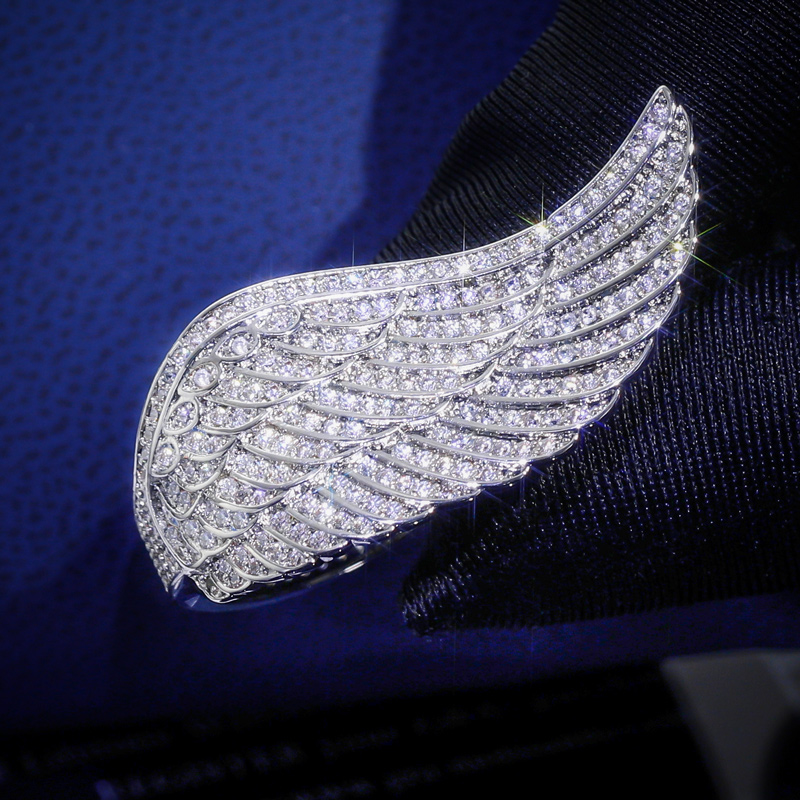 Iced Out Colorful Angel Wing Ring Gold With Street Luxury Shine - Image 6