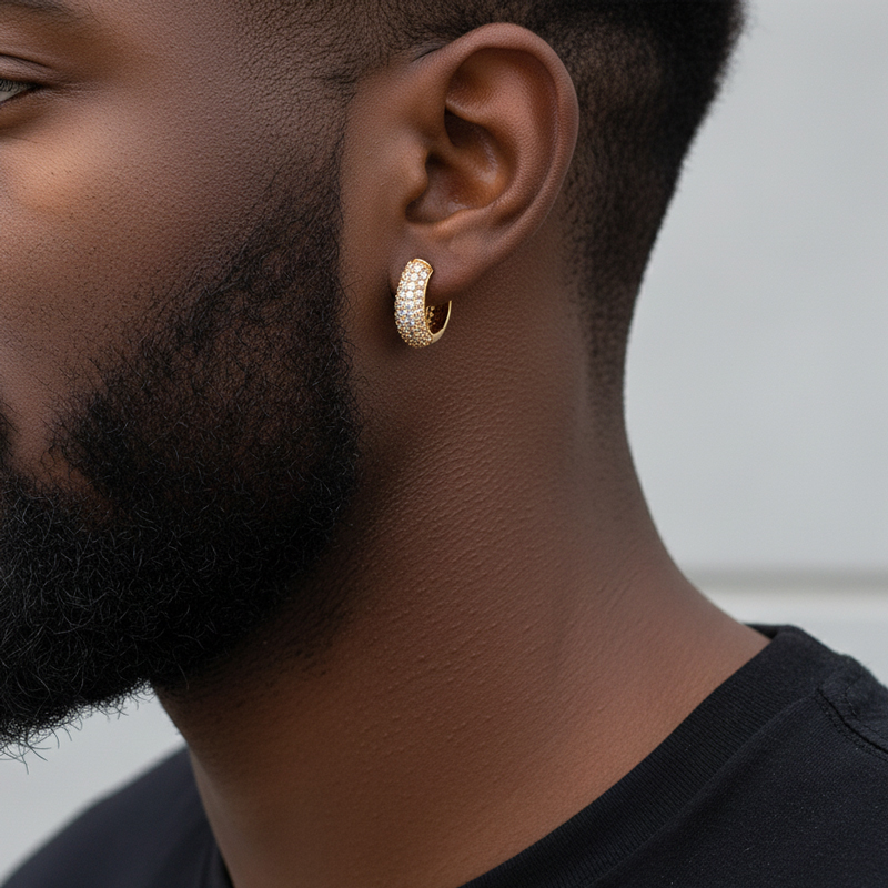 Micro Pave Hoop Earring Bold Statement Style With Street Luxury - Image 4