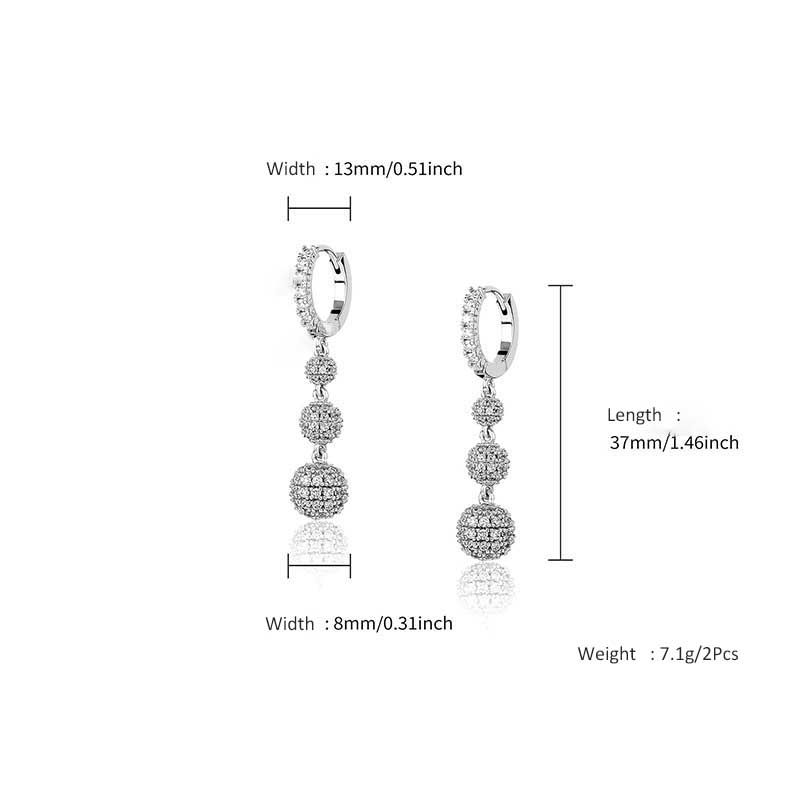 Fully Iced Out Ball Drop Earring Gold With Street Luxury Shine - Image 7