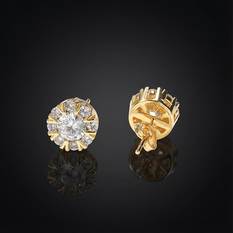 Snowflake Round Cut Stud Earring Bold Statement Style With Street Luxury - Image 5