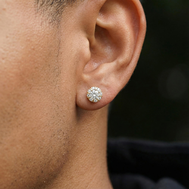 Snowflake Round Cut Stud Earring Bold Statement Style With Street Luxury - Image 6