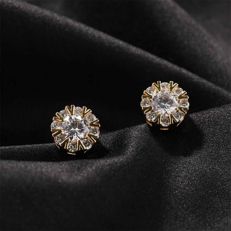 Snowflake Round Cut Stud Earring Bold Statement Style With Street Luxury