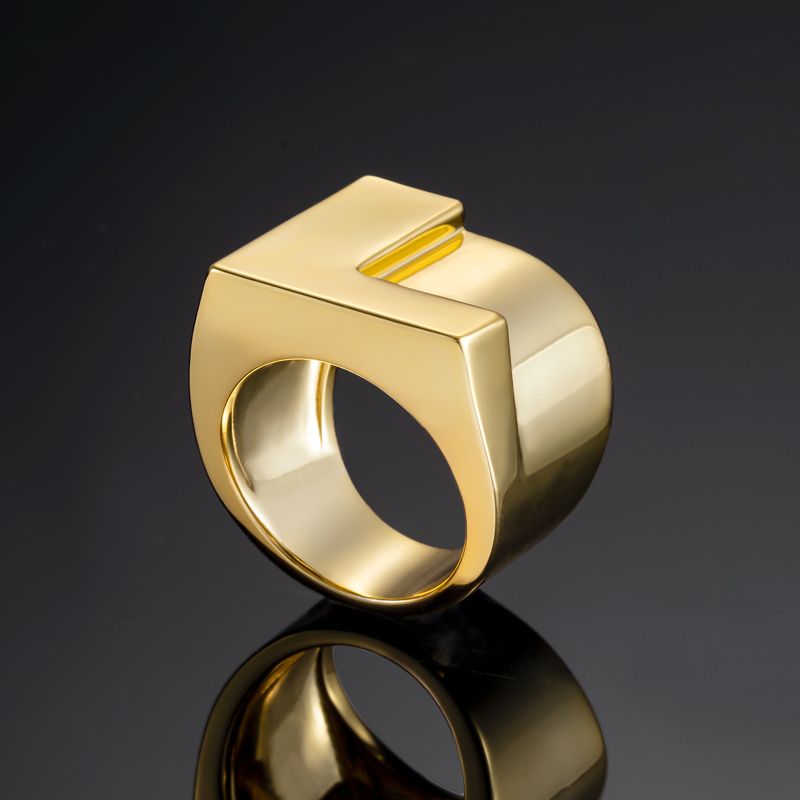Men's Bold 26 Initial Letters Ring Bold Statement Style With Street Luxury - Image 7