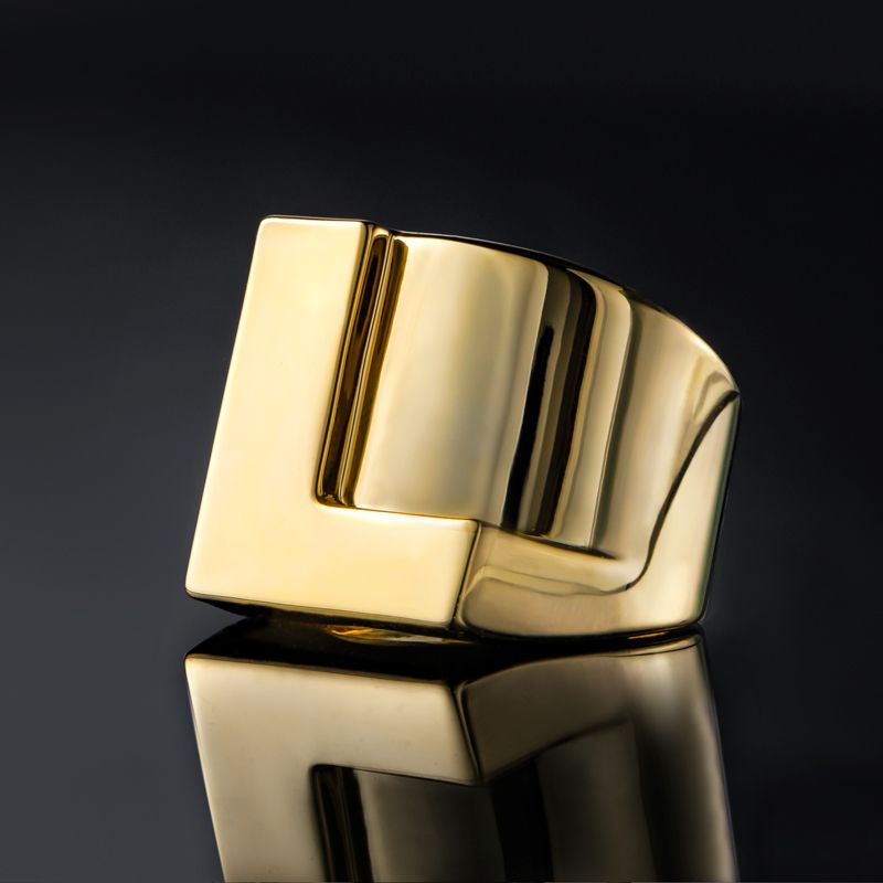 Men's Bold 26 Initial Letters Ring Bold Statement Style With Street Luxury - Image 8