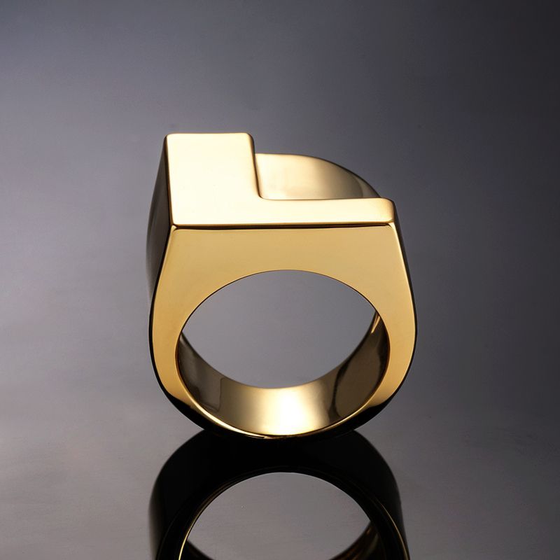 Men's Bold 26 Initial Letters Ring Bold Statement Style With Street Luxury - Image 9