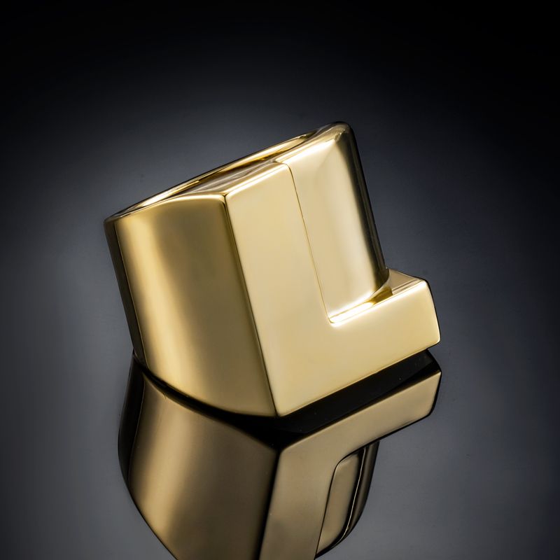 Men's Bold 26 Initial Letters Ring Bold Statement Style With Street Luxury