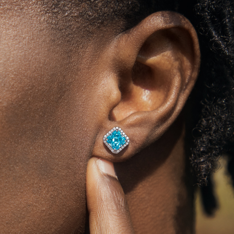 Radiant Cut Stud Earrings Bold Statement Style With Street Luxury - Image 3