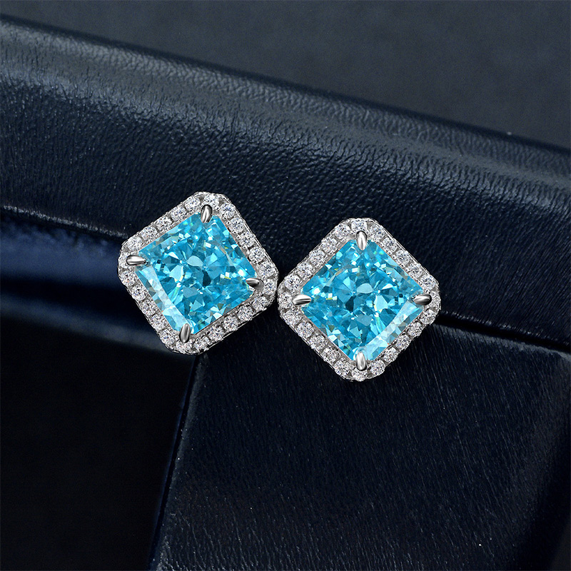 Radiant Cut Stud Earrings Bold Statement Style With Street Luxury - Image 4