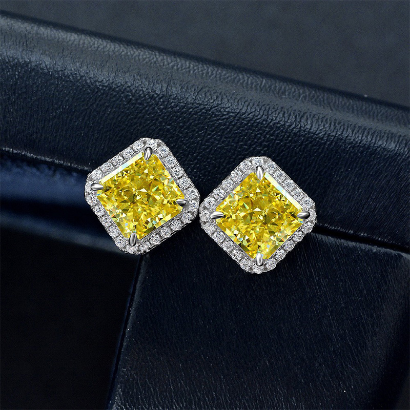 Radiant Cut Stud Earrings Bold Statement Style With Street Luxury - Image 5