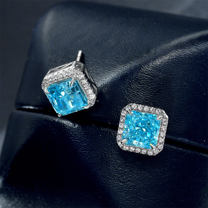Radiant Cut Stud Earrings Bold Statement Style With Street Luxury - Image 7