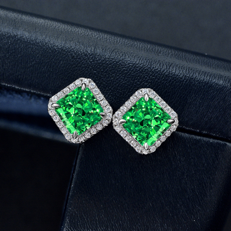 Radiant Cut Stud Earrings Bold Statement Style With Street Luxury - Image 9