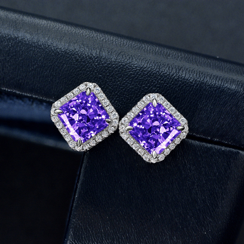 Radiant Cut Stud Earrings Bold Statement Style With Street Luxury - Image 11