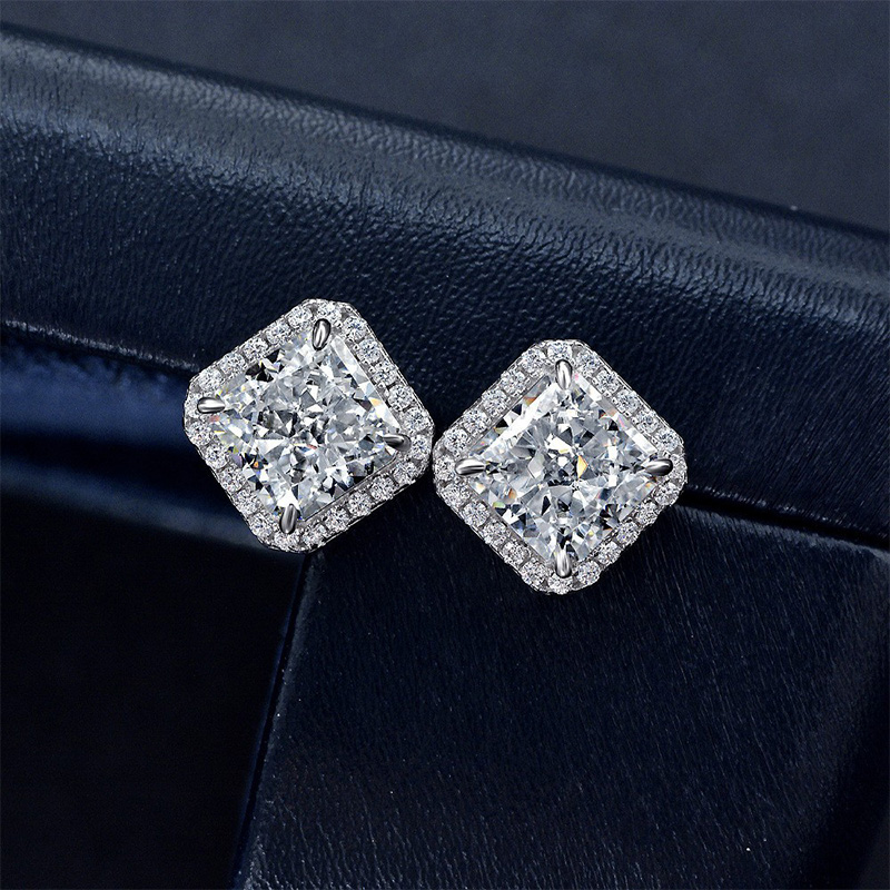 Radiant Cut Stud Earrings Bold Statement Style With Street Luxury