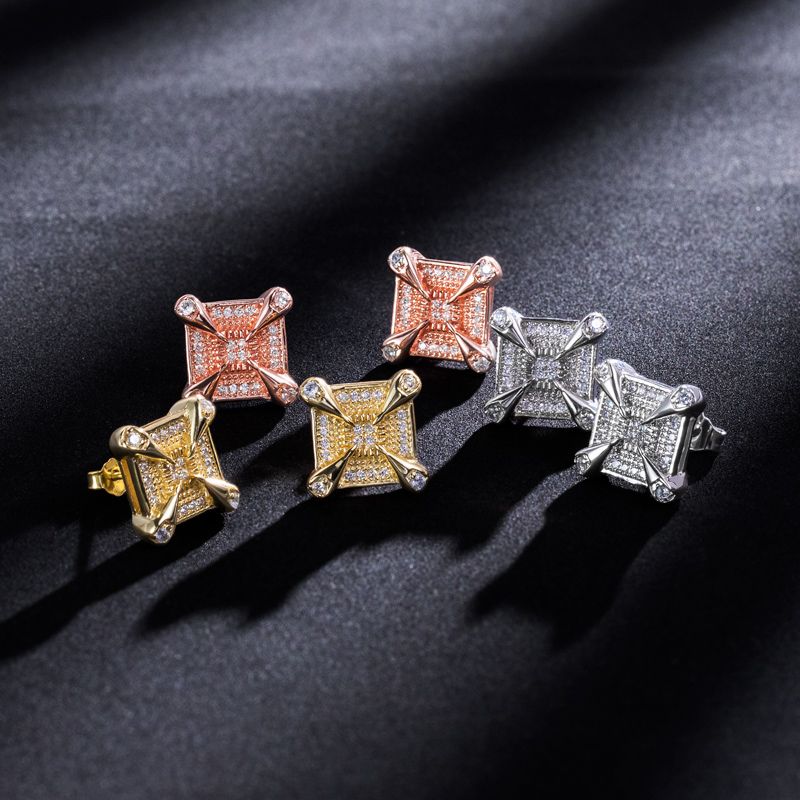 Dragon Claw Square Earring Moissanite With Street Luxury Shine