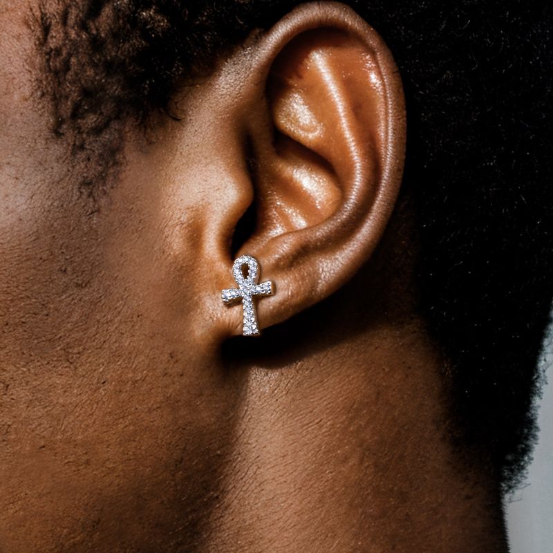 Micro Pave Ankh Earring Bold Statement Style With Street Luxury - Image 3