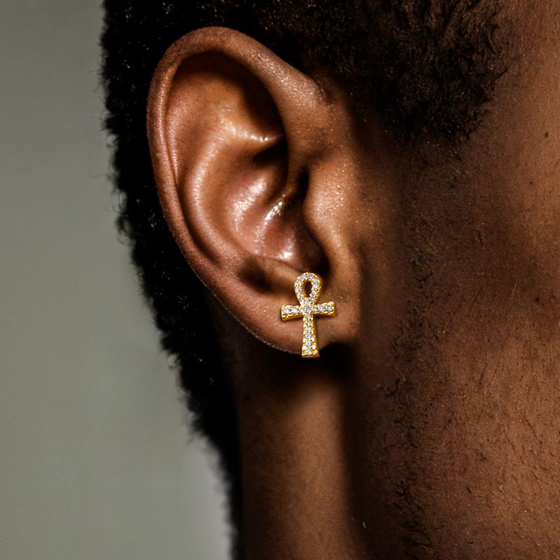 Micro Pave Ankh Earring Bold Statement Style With Street Luxury - Image 5