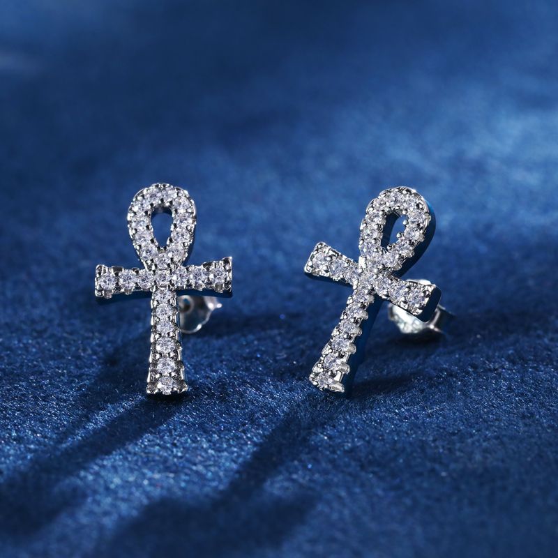 Micro Pave Ankh Earring Bold Statement Style With Street Luxury