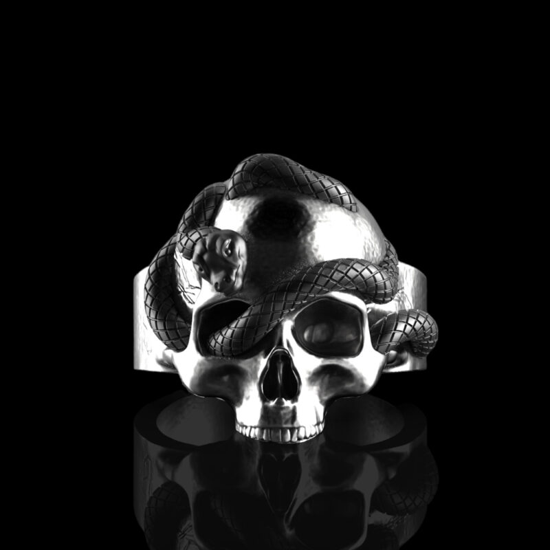 Two-tone Snake Skull Ring Bold Statement Style With Street Luxury - Image 3