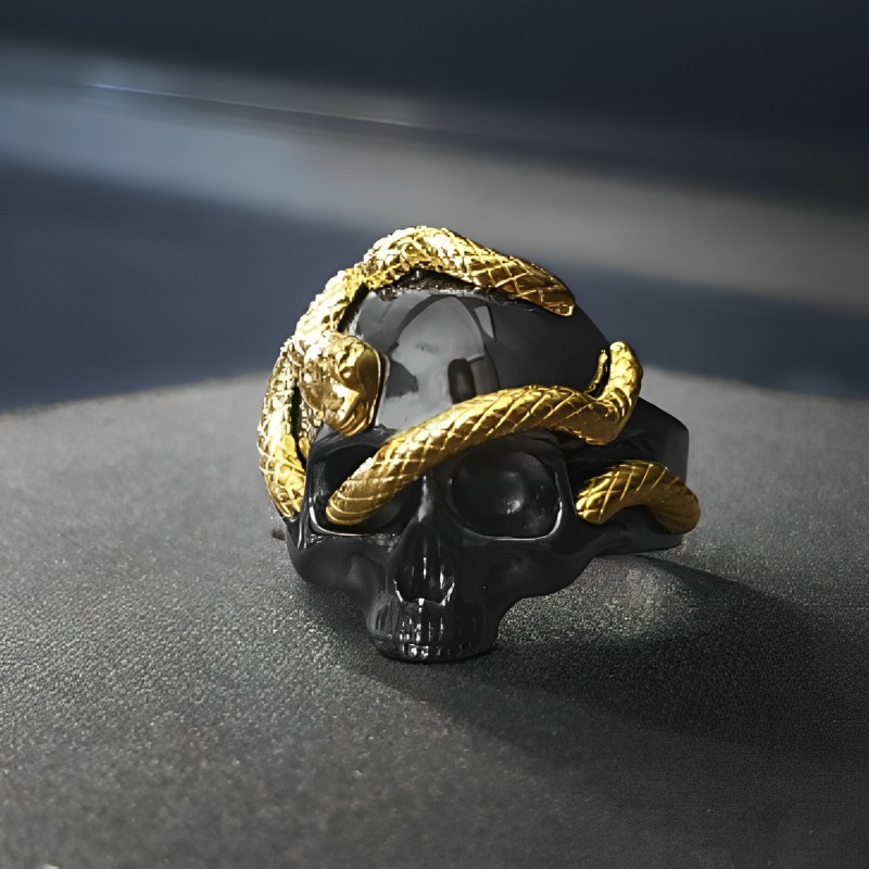 Two-tone Snake Skull Ring Bold Statement Style With Street Luxury - Image 5