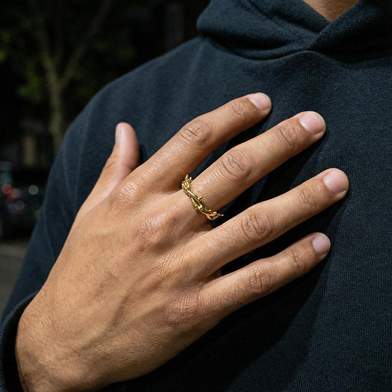 Crown Of Thorns Ring Bold Statement Style With Street Luxury - Image 6