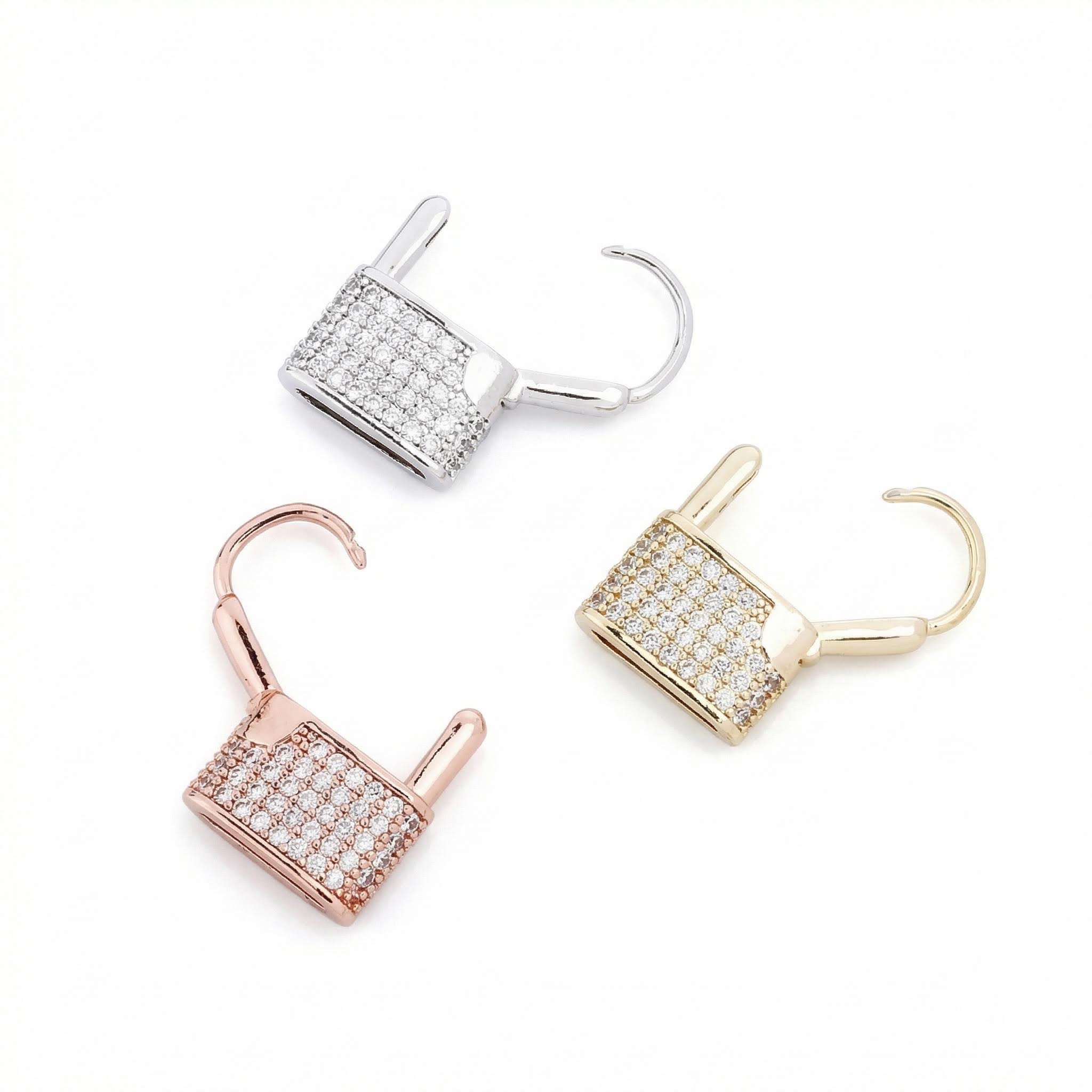 Iced Out Lock Huggies Earrings Gold With Street Luxury Shine - Image 7