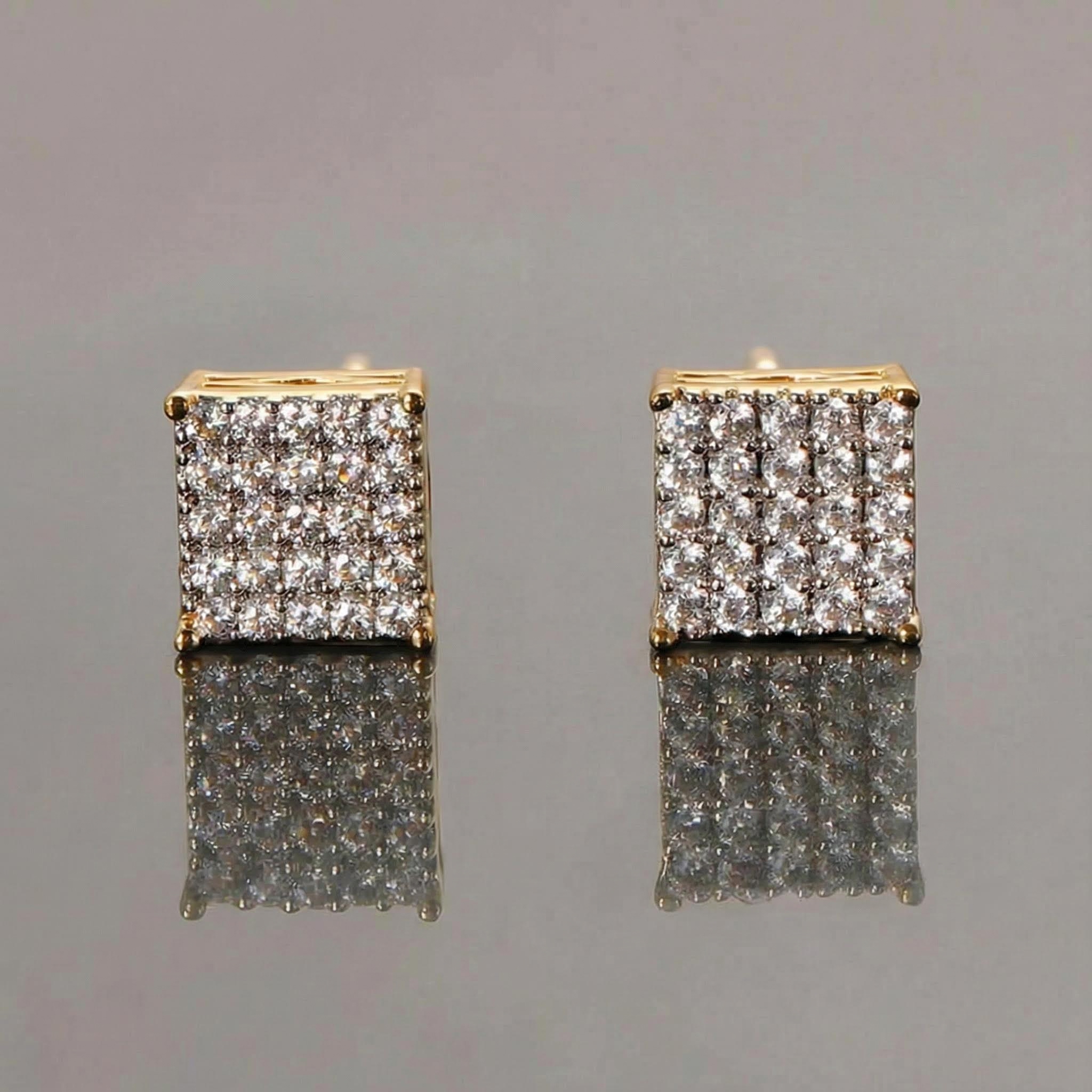 Square Stud Earrings-5*5mm Moissanite With Street Luxury Shine - Image 4