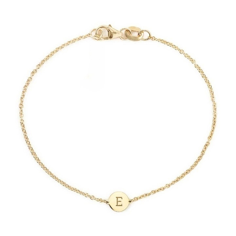 Engraved Initial Tiny Disc Bracelet Bold Statement Style With Street Luxury