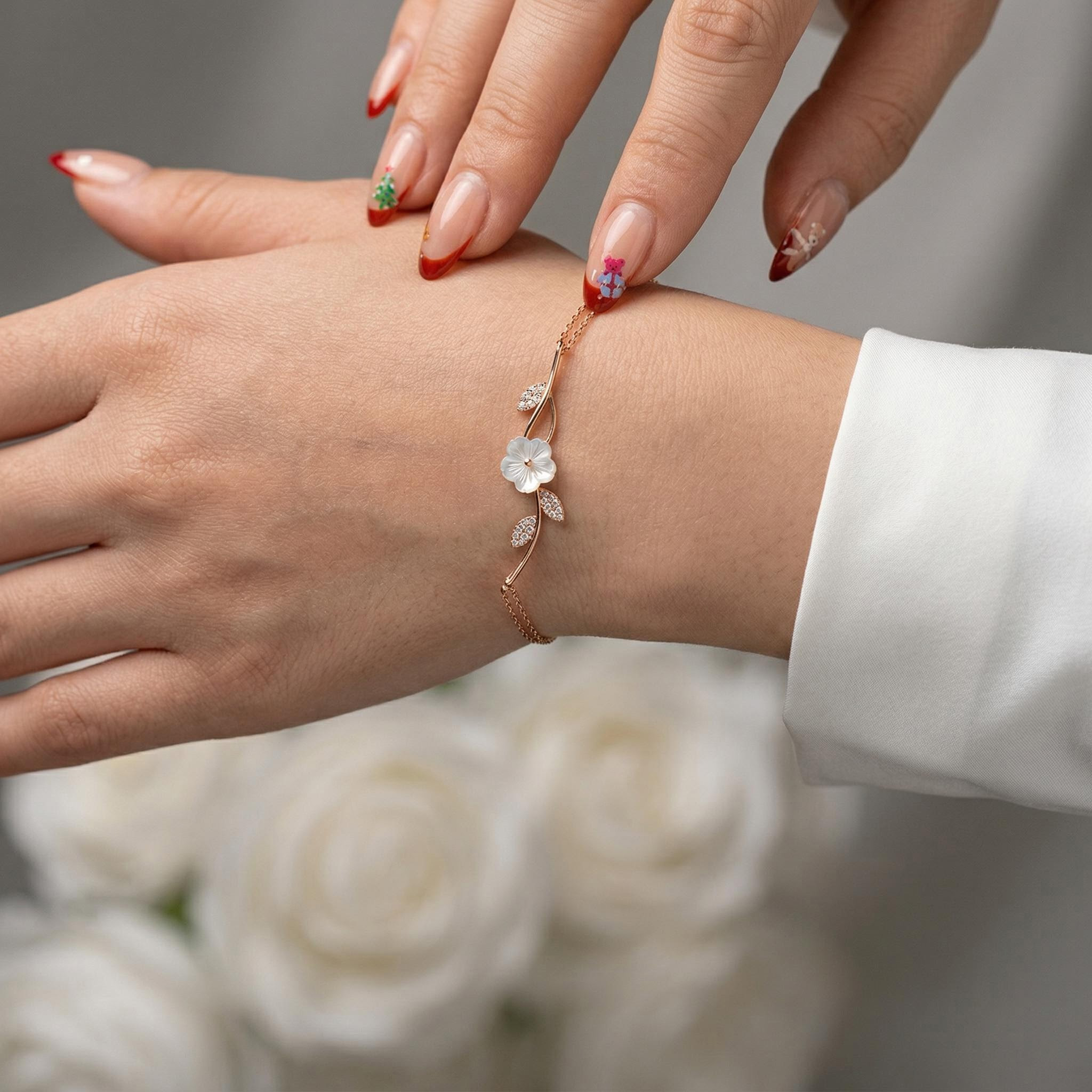 Magnolia Rose Bracelet Bold Statement Style With Street Luxury - Image 3