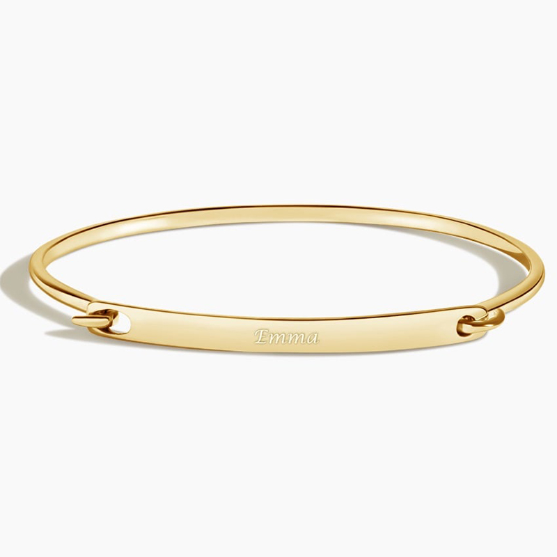 Engraved Bangle Bracelet Bold Statement Style With Street Luxury - Image 4