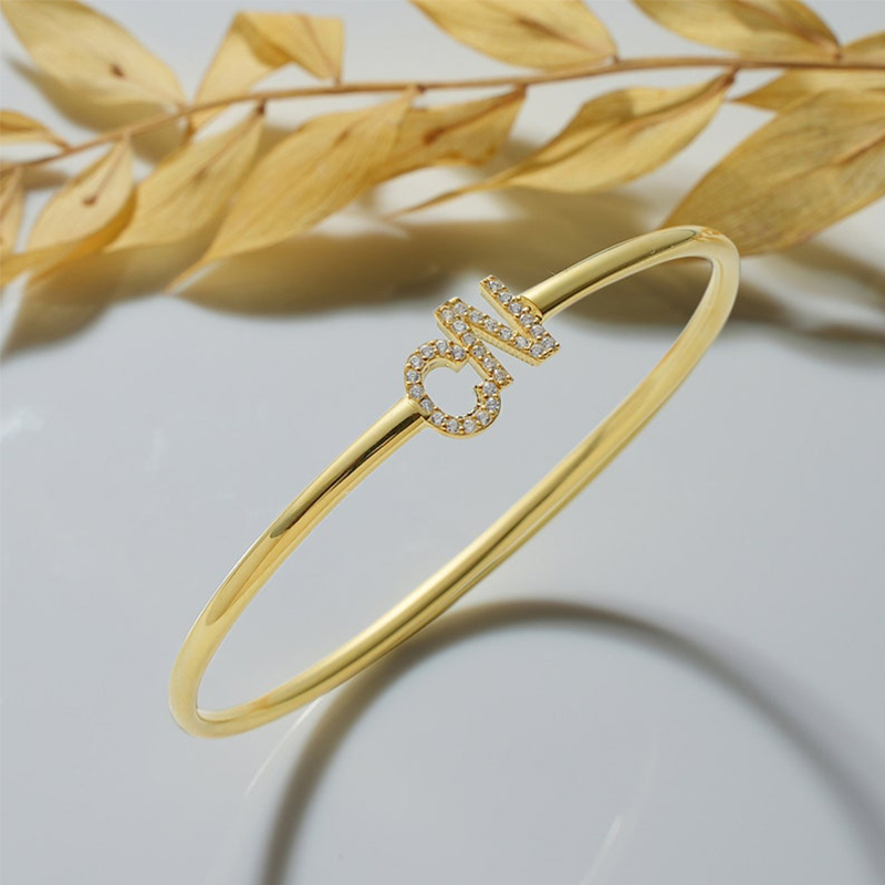 Personalized Diamond Initial Cuff Bangles Iced Out Shine With Street Luxury - Image 5