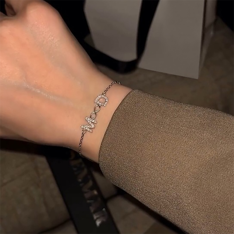 Diamond Double Initial Infinity Bracelet Iced Out Shine With Street Luxury