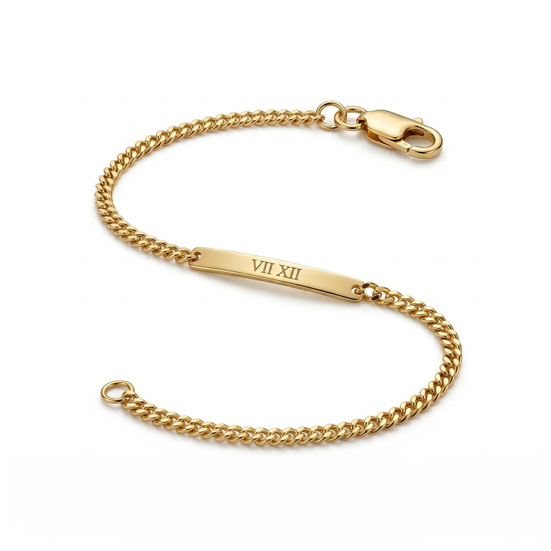 Engraved Bar Curb Chain Bracelet Bold Statement Style With Street Luxury - Image 5