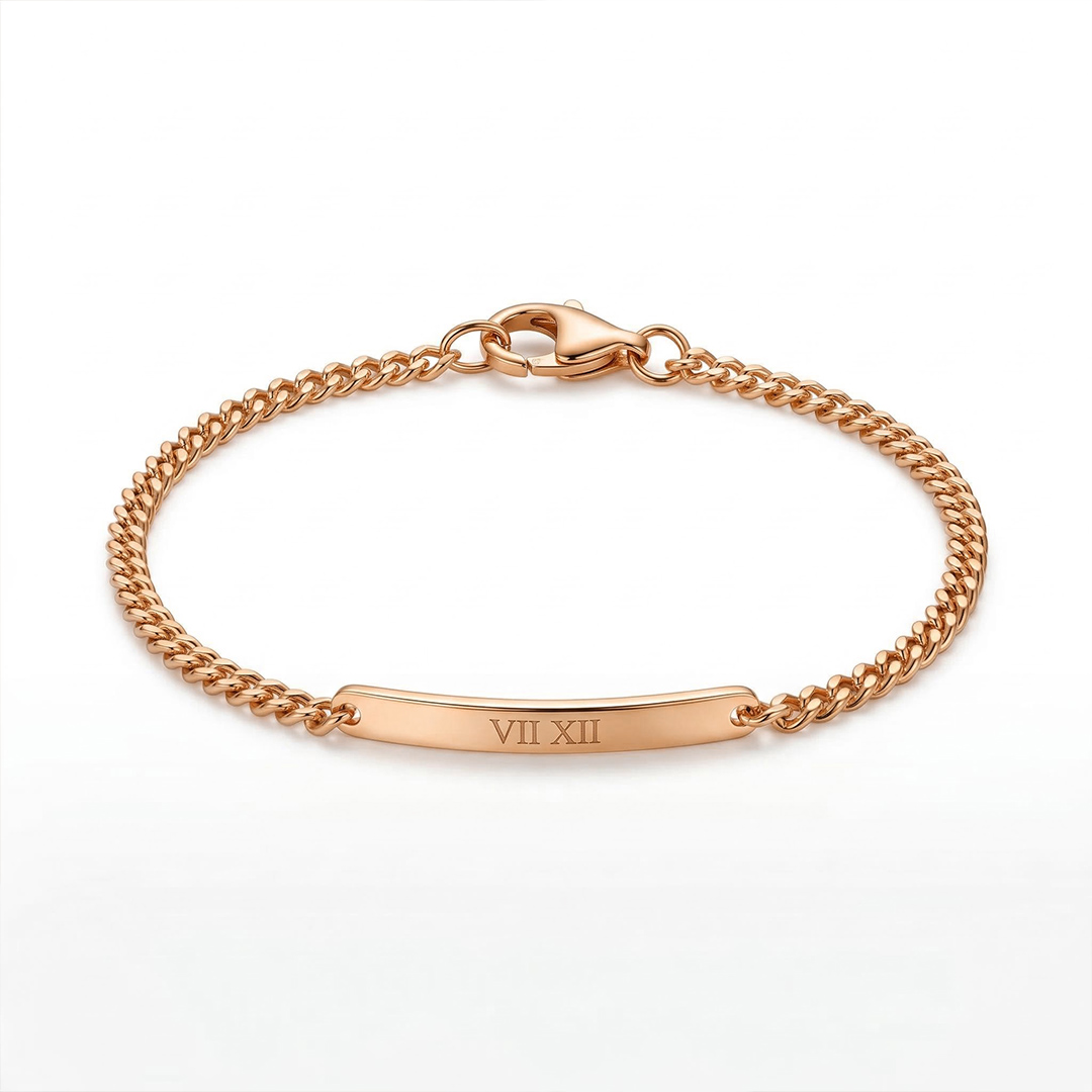 Engraved Bar Curb Chain Bracelet Bold Statement Style With Street Luxury - Image 8