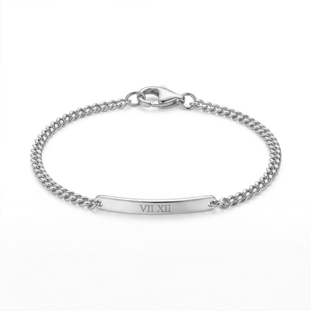 Engraved Bar Curb Chain Bracelet Bold Statement Style With Street Luxury - Image 9